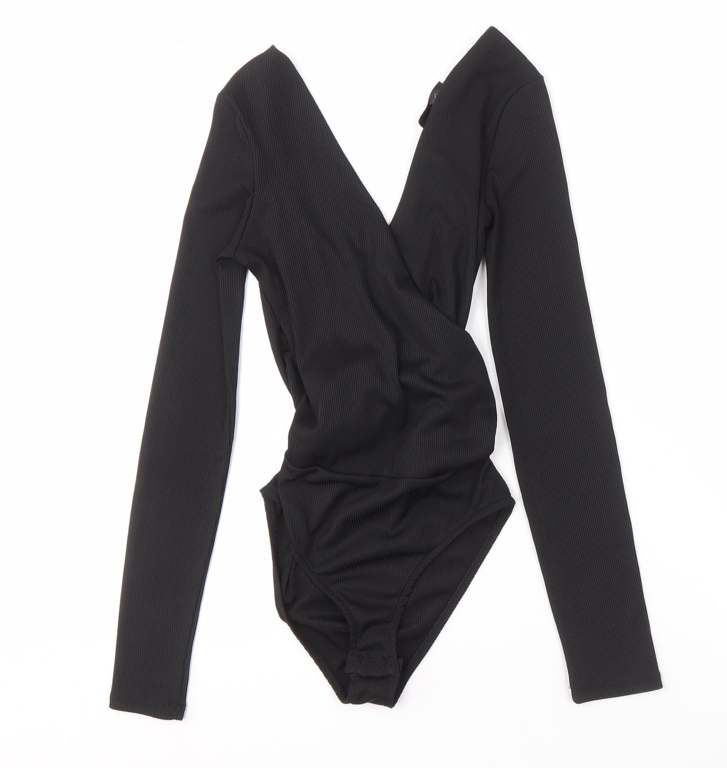 Womens UK Size 6 Topshop Black Wrap Blouse