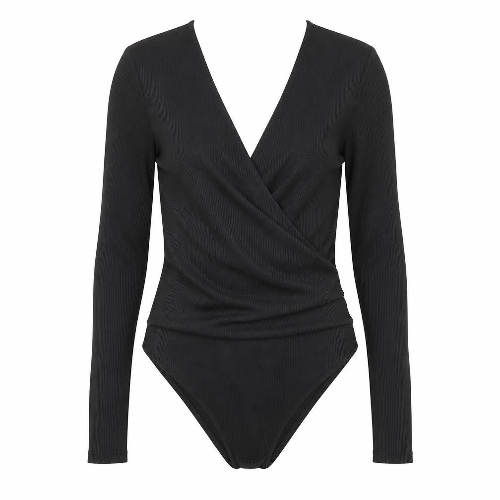 Womens UK Size 6 Topshop Black Wrap Blouse