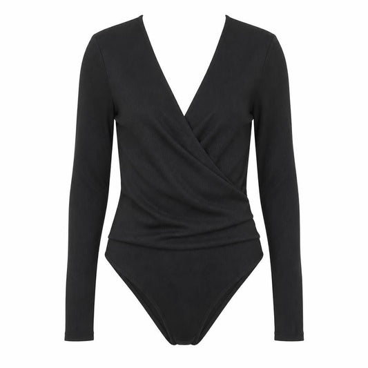 Womens UK Size 6 Topshop Black Wrap Blouse