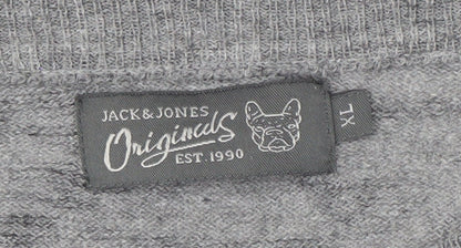 Jack & Jones Men's Grey 7XL Pullover Knit Jumper