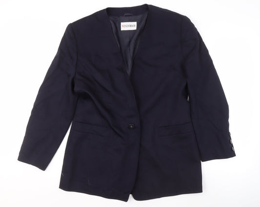 Windsmoor Women's Blue Wool Blazer Size 14