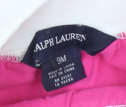 Ralph Lauren Girls Pink White Skort 9-12 Months Athletic Style