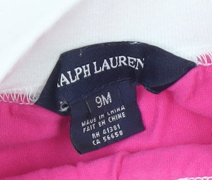 Ralph Lauren Girls Pink White Skort 9-12 Months Athletic Style