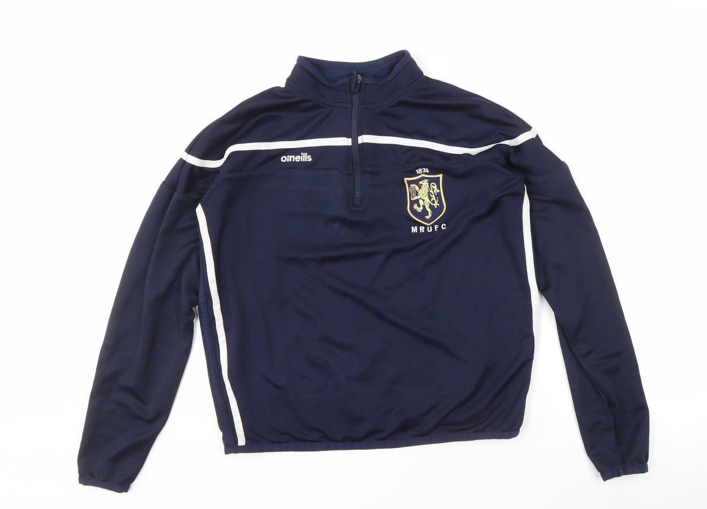O'Neills Unisex Blue 1/4 Zip Rugby Sweatshirt Size 12