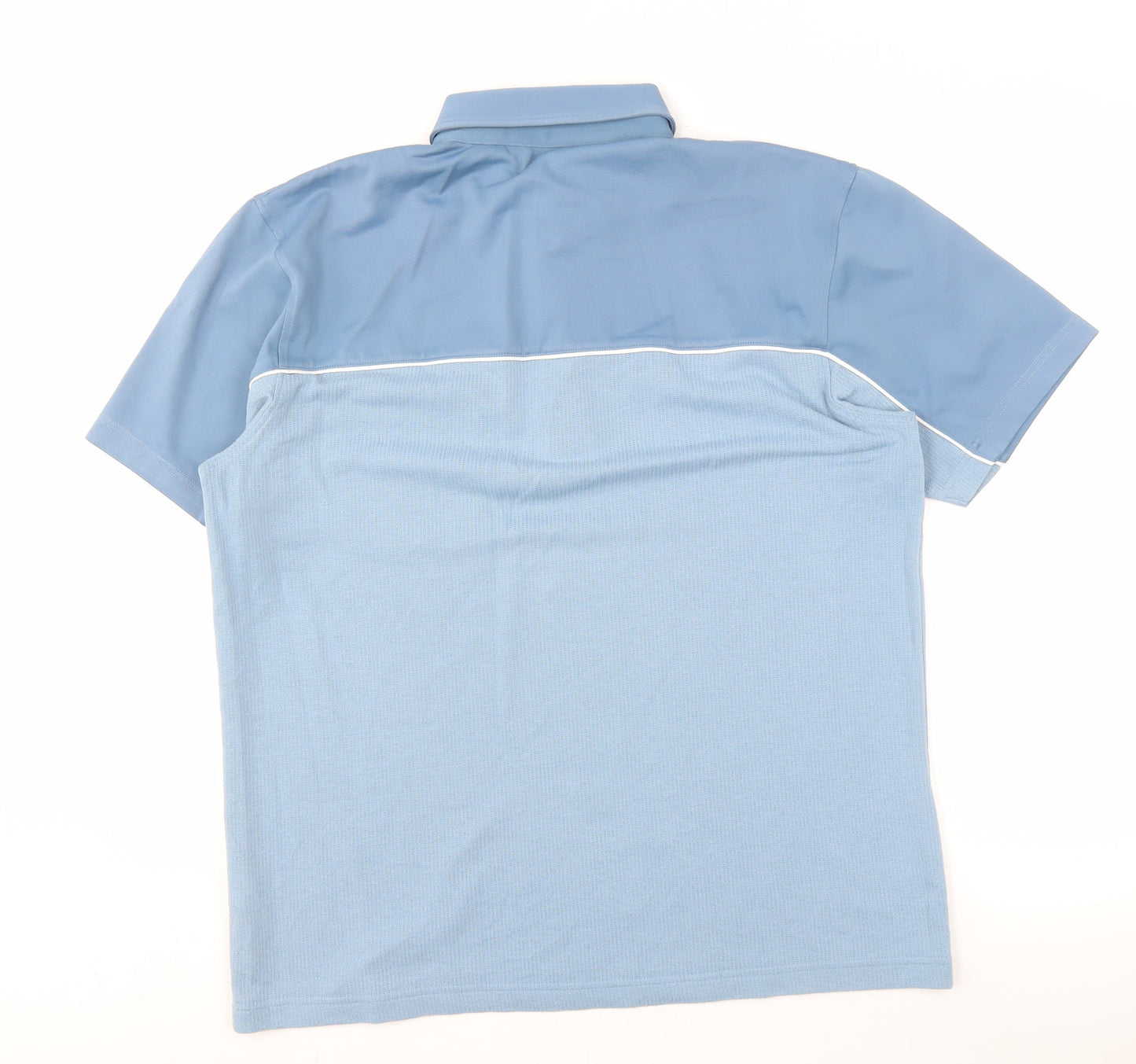 Tootal Men's Blue Polo Shirt, Short Sleeve, Colourblock, L