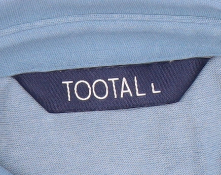 Tootal Men's Blue Polo Shirt, Short Sleeve, Colourblock, L