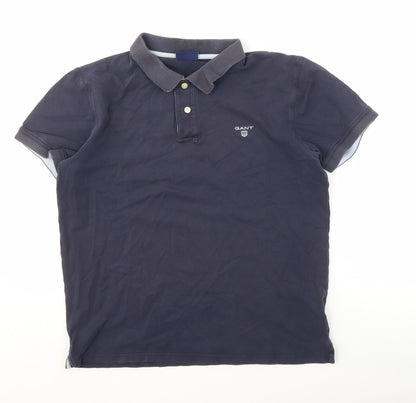 GANT Men's Blue Polo Shirt - Size L, Logo Accent
