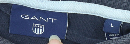 GANT Men's Blue Polo Shirt - Size L, Logo Accent