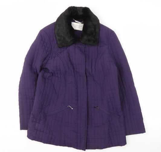 Womens UK Size S Windsmoor Purple Quilted Coat
