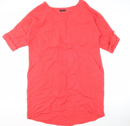 Viza Viza Women's Red Shift Dress M, Casual Spring Style