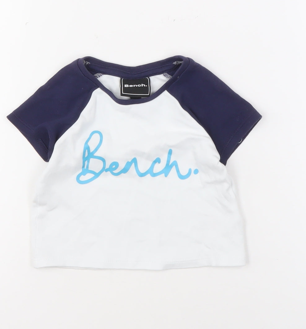 Bench Unisex Baby T-Shirt Blue White 12-18 Months Cotton