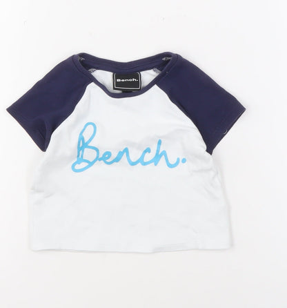Bench Unisex Baby T-Shirt Blue White 12-18 Months Cotton