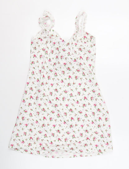Pink Vanilla Women's White Floral Dress Size 10