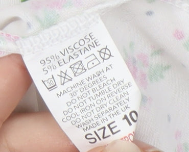 Pink Vanilla Women's White Floral Dress Size 10