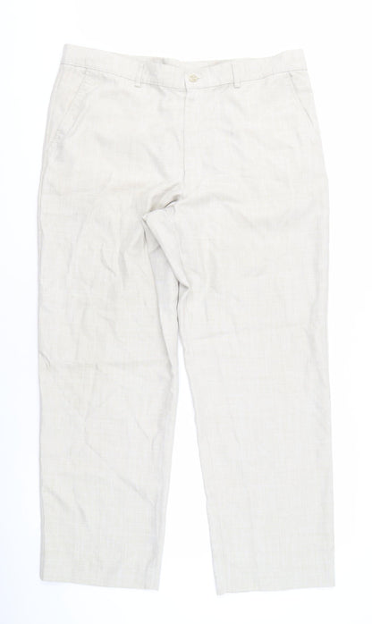 Farah Beige Unisex Trousers Size 10 Polyester Blend