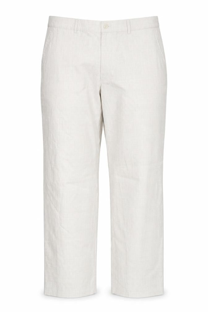 Front view of Farah Beige unisex trousers, size 10, polyester blend