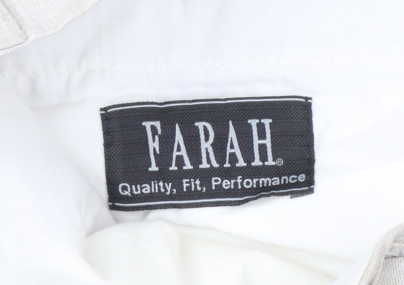 Farah Beige Unisex Trousers Size 10 Polyester Blend