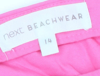 Next Women Pink Cotton Short Sleeve Dress Size 14