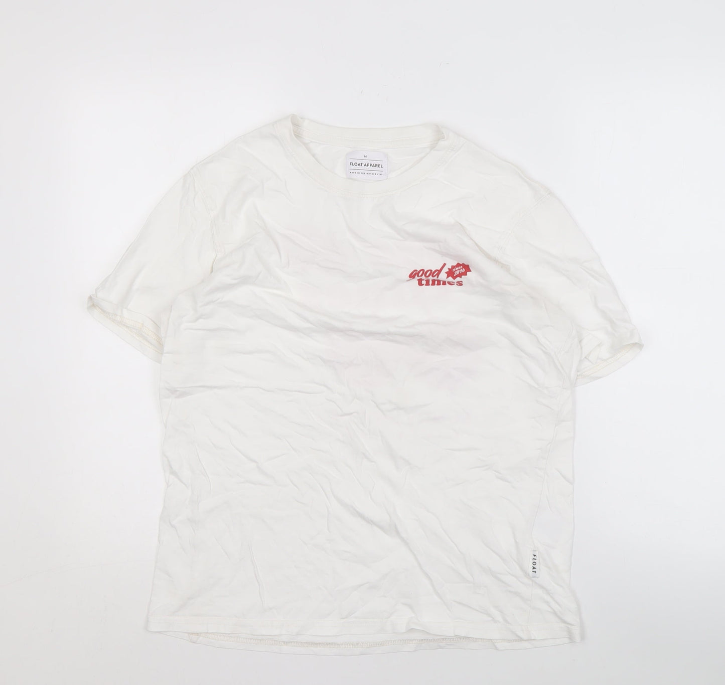 Float Apparel Unisex White M Graphic Print T-Shirt
