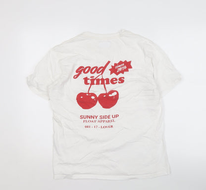 Float Apparel Unisex White M Graphic Print T-Shirt