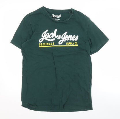 Mens UK Size M JACK & JONES Green  T-Shirt