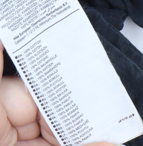 Nike Men's Black Cotton T-Shirt Large, Crew Neck