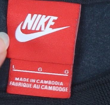 Nike Men's Black Cotton T-Shirt Large, Crew Neck