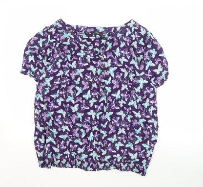 Womens UK Size 22 BM Casual Purple Basic Blouse
