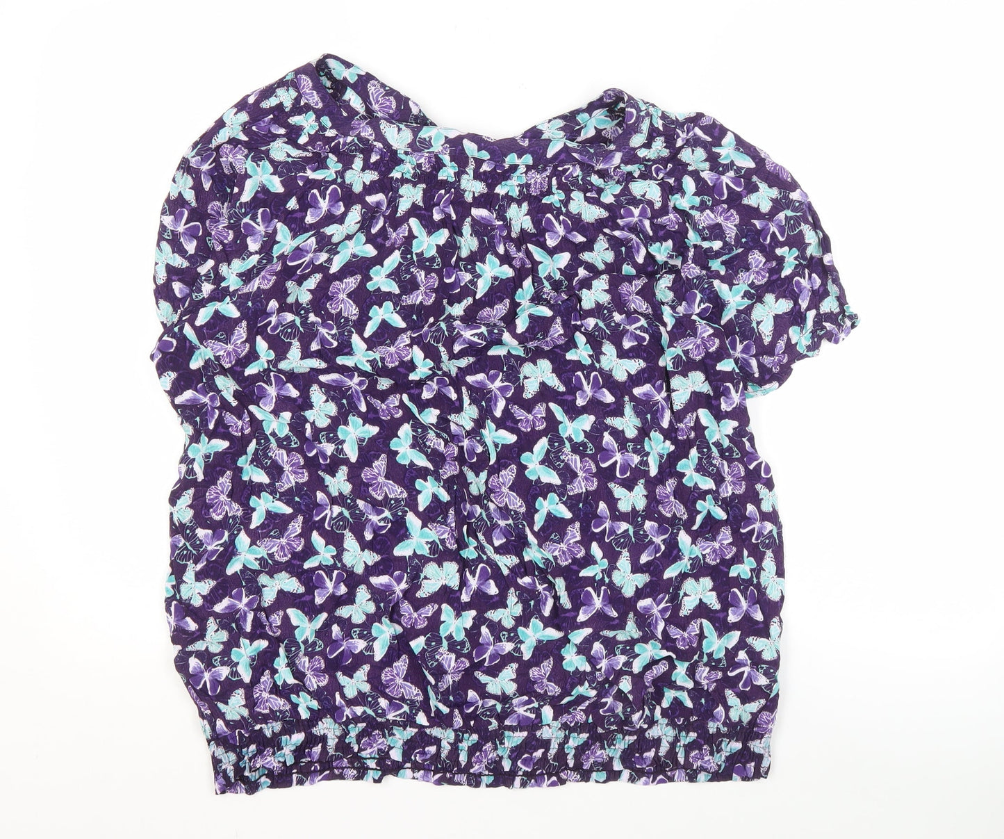 Womens UK Size 22 BM Casual Purple Basic Blouse