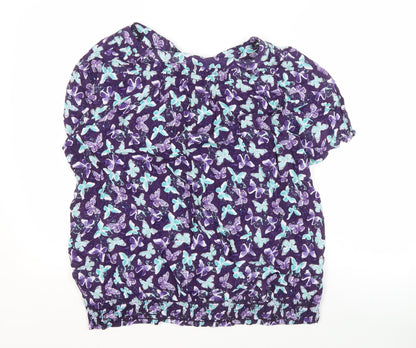 Womens UK Size 22 BM Casual Purple Basic Blouse