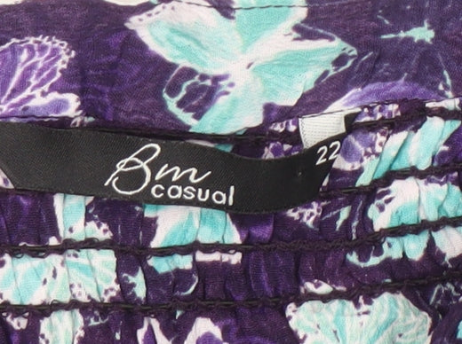 Womens UK Size 22 BM Casual Purple Basic Blouse