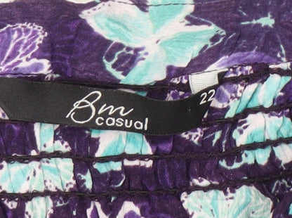 Womens UK Size 22 BM Casual Purple Basic Blouse