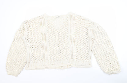Womens UK Size L In the Style Ivory Cardigan Jumper
