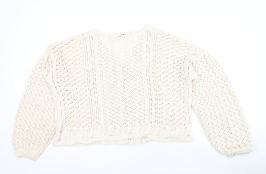 Womens UK Size L In the Style Ivory Cardigan Jumper