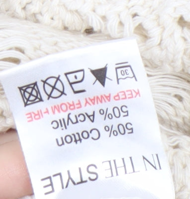 Womens UK Size L In the Style Ivory Cardigan Jumper