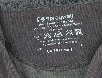 Sprayway Women's Grey Henley Hoodie, Size 10, Hooded