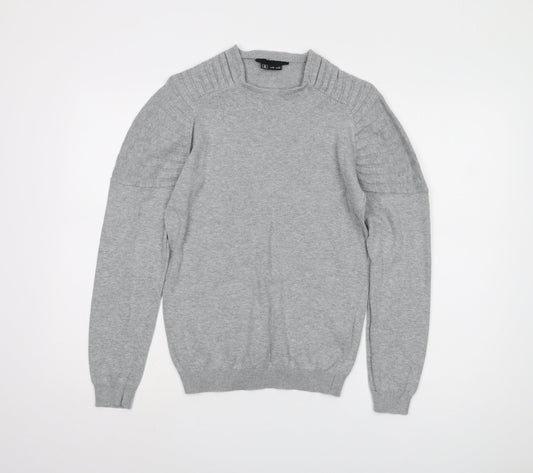 Firetrap Men's Grey Cotton Pullover Jumper XS