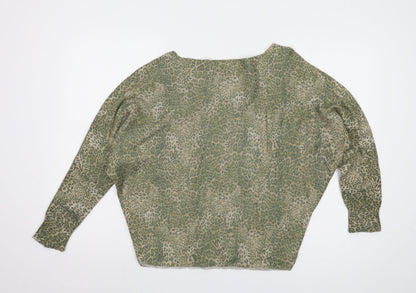 Collezioni Leonardo Women's Green Animal Print Jumper, S