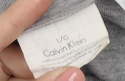 Calvin Klein Women's Grey Long Sleeve T-Shirt Size L