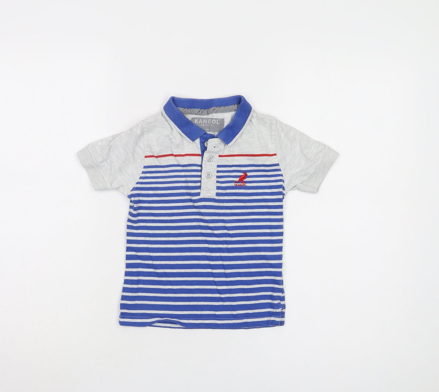 Kangol Boys Blue Striped Polo Shirt - 4-5 Years