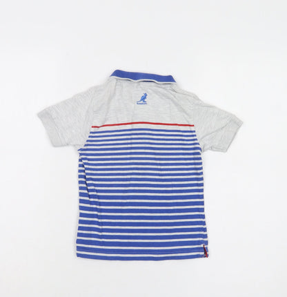Kangol Boys Blue Striped Polo Shirt - 4-5 Years
