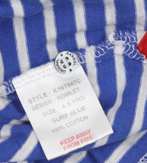 Kangol Boys Blue Striped Polo Shirt - 4-5 Years