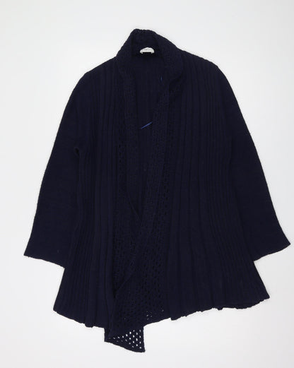 Eastex Women's Blue Open Front Cardigan, S, Casual Knit Style