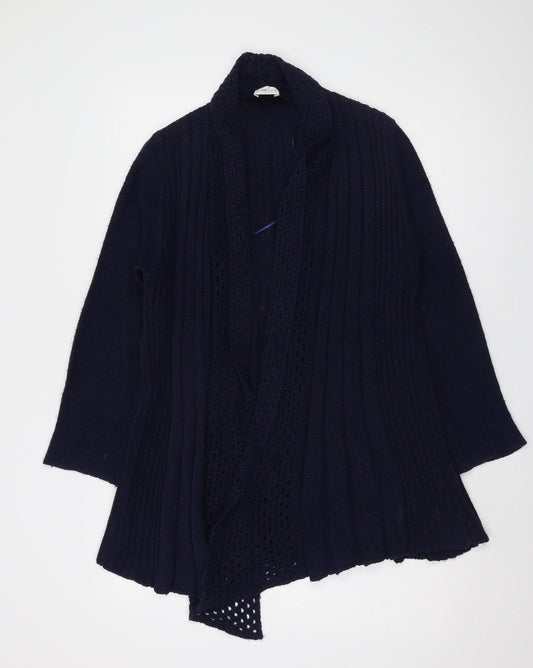 Eastex Women's Blue Open Front Cardigan, S, Casual Knit Style