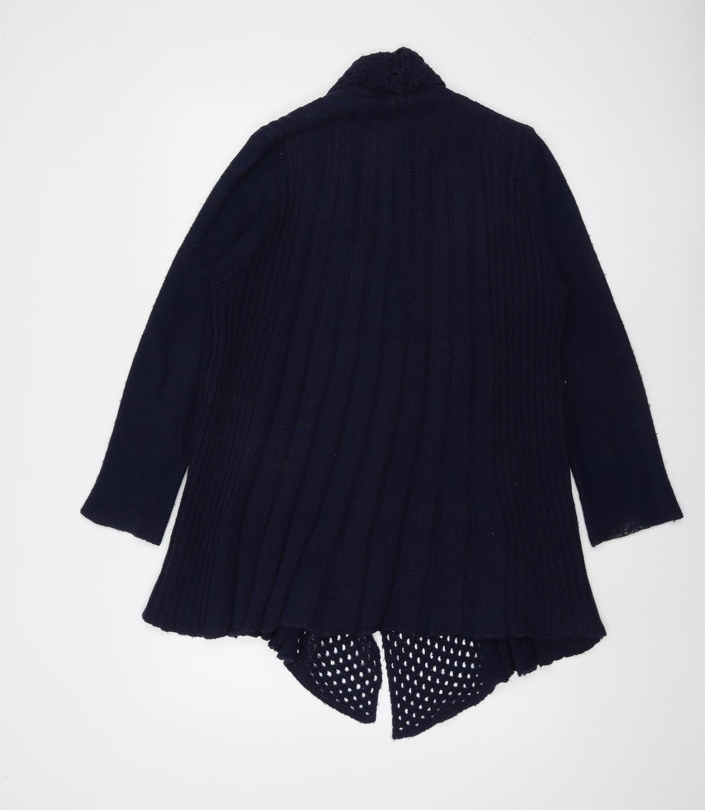 Eastex Women's Blue Open Front Cardigan, S, Casual Knit Style