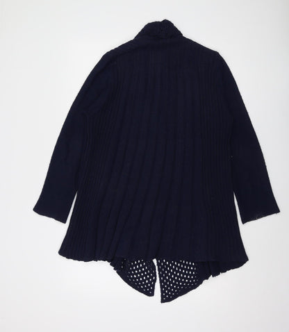 Eastex Women's Blue Open Front Cardigan, S, Casual Knit Style