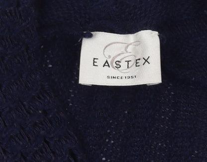 Eastex Women's Blue Open Front Cardigan, S, Casual Knit Style