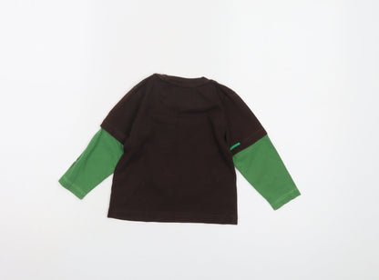 St George by Duffer Unisex Baby T-Shirt Brown/Green 12-18 Months