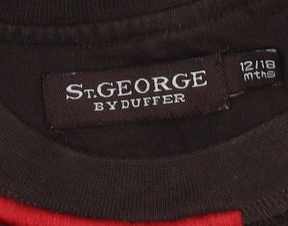 St George by Duffer Unisex Baby T-Shirt Brown/Green 12-18 Months