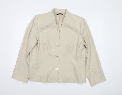 Windsmoor Women's Beige Linen Suit Jacket Size 16